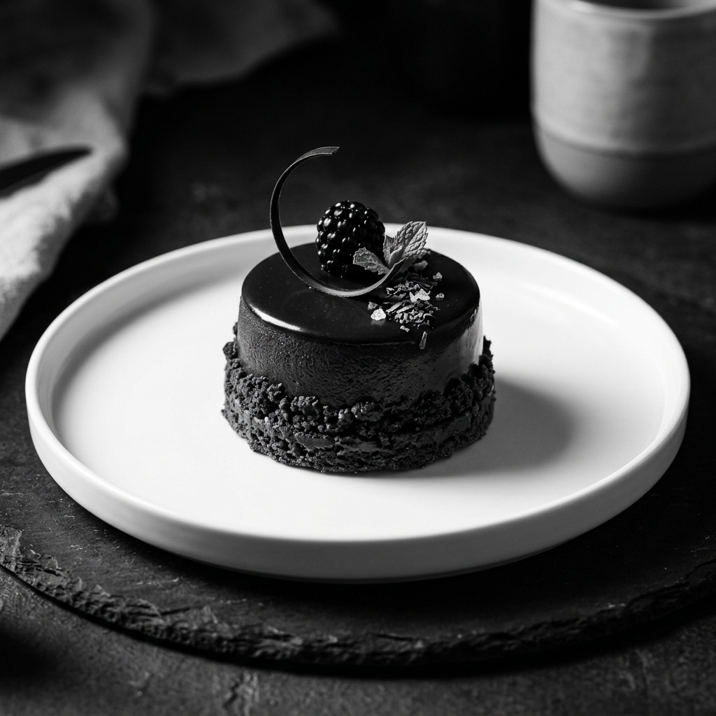 Gourmet Chocolate Cake Plating